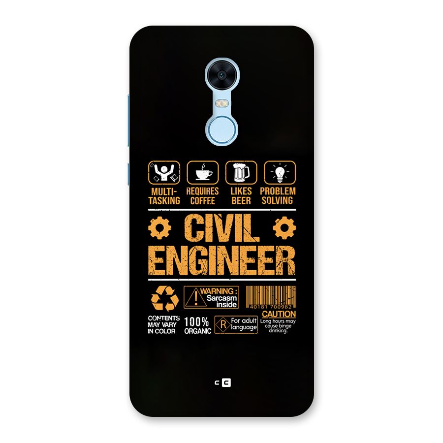 Civil Engineer Back Case for Redmi Note 5