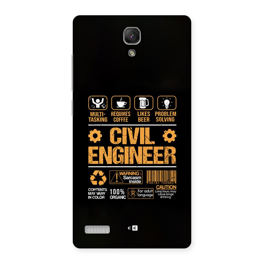 Civil Engineer Back Case for Redmi Note Prime