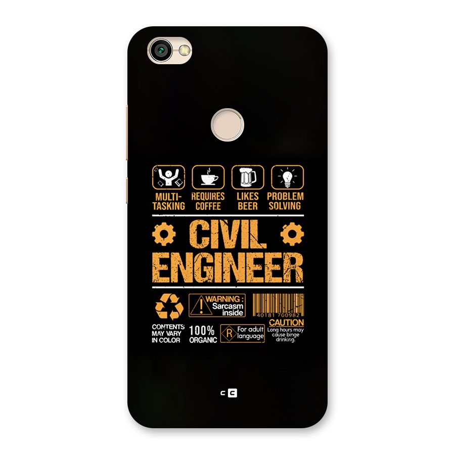 Civil Engineer Back Case for Redmi Y1 2017