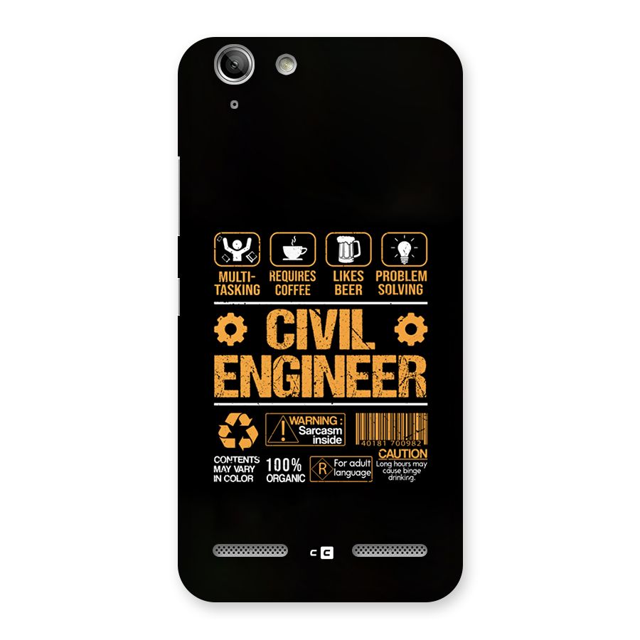 Civil Engineer Back Case for Vibe K5 Plus