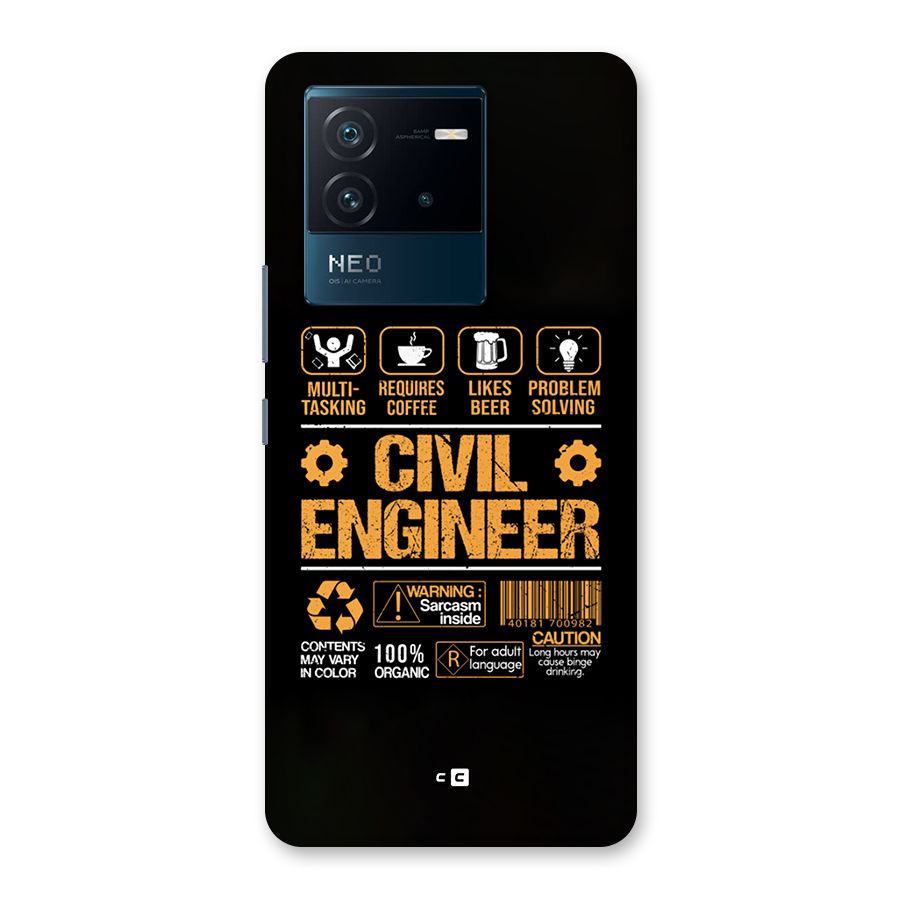 Civil Engineer Back Case for Vivo iQOO Neo 6 5G