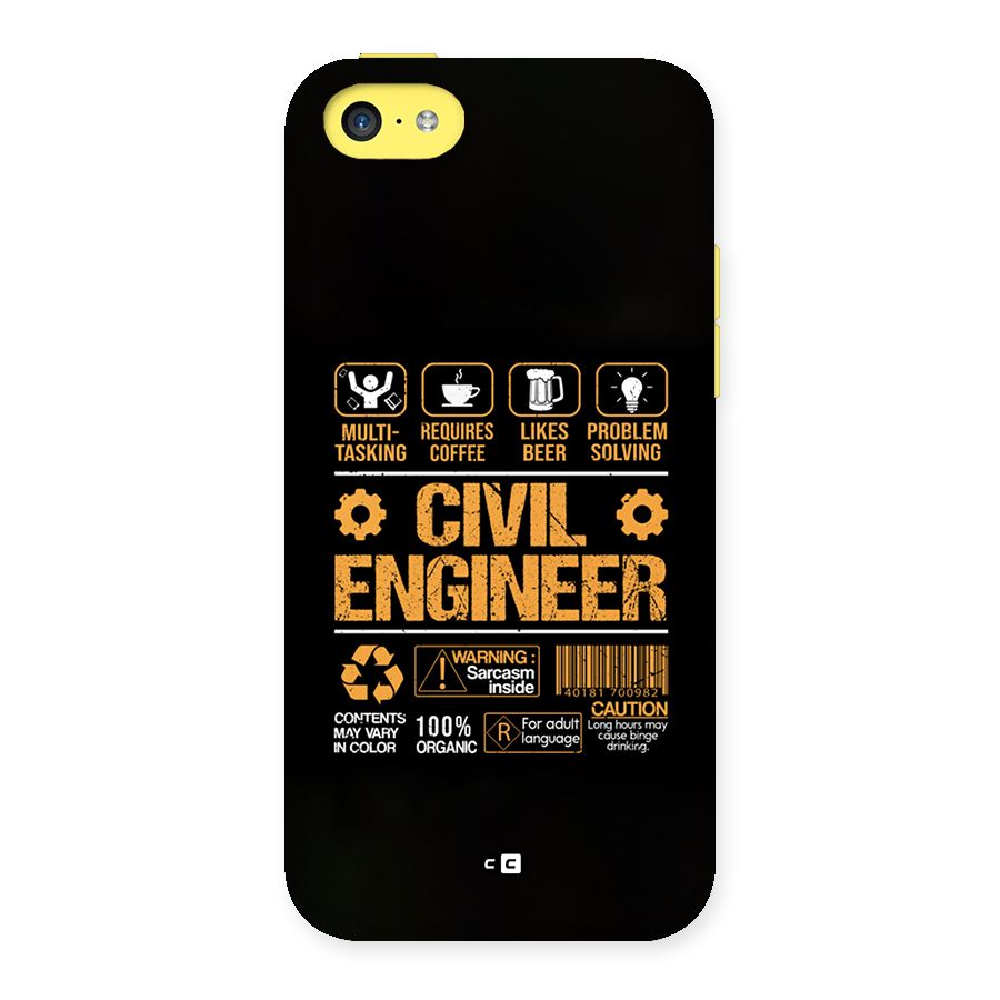 Civil Engineer Back Case for iPhone 5C