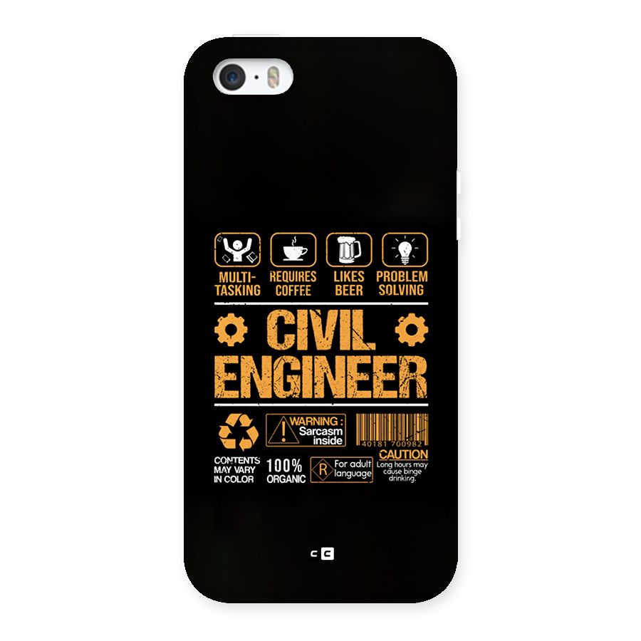 Civil Engineer Back Case for iPhone 5 5s