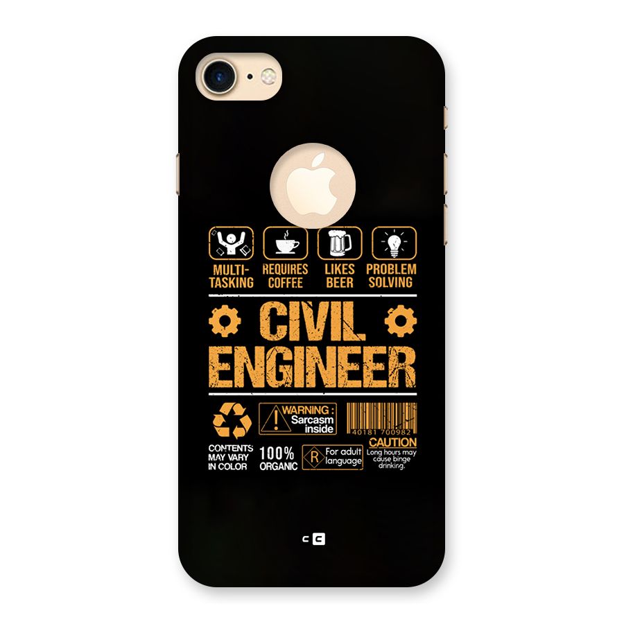 Civil Engineer Back Case for iPhone 7 Logo Cut