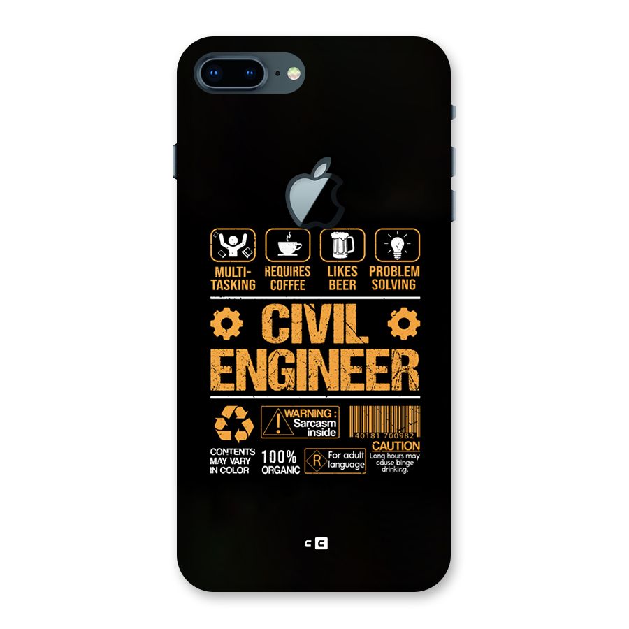 Civil Engineer Back Case for iPhone 7 Plus Apple Cut