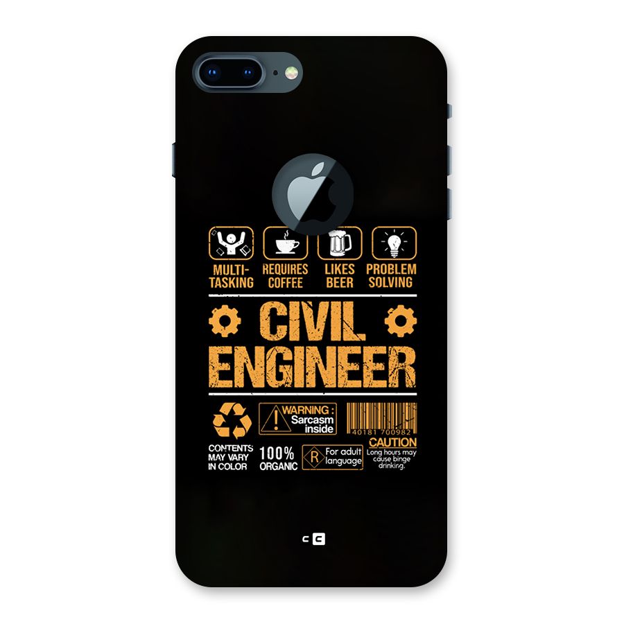 Civil Engineer Back Case for iPhone 7 Plus Logo Cut