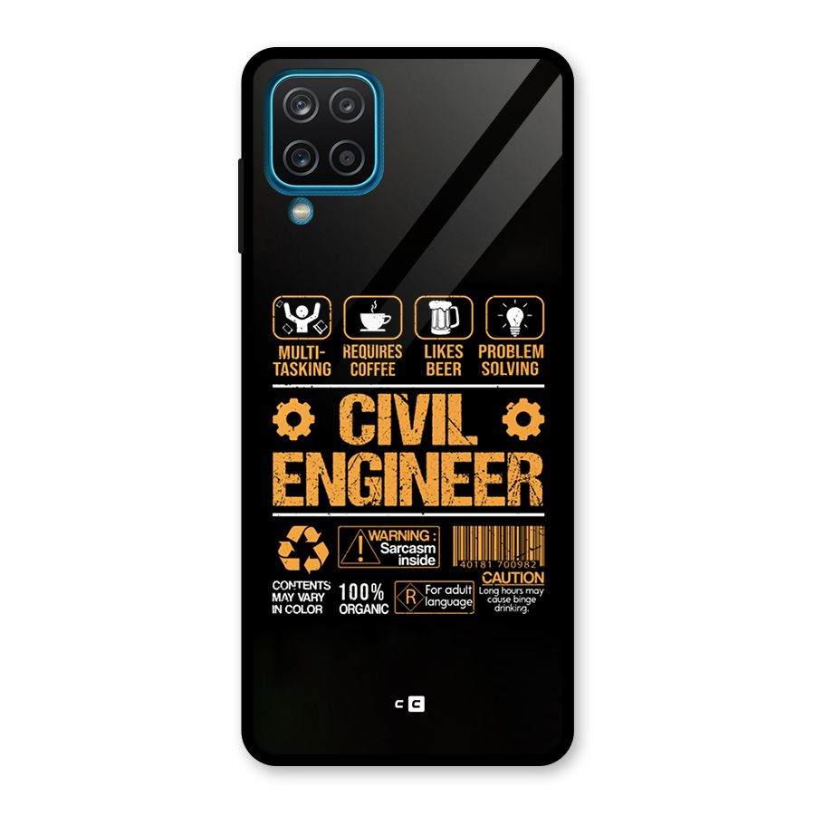 Civil Engineer Glass Back Case for Galaxy A12