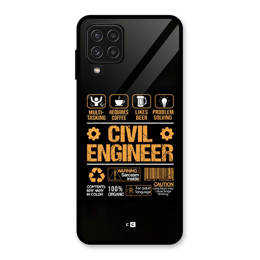 Civil Engineer Glass Back Case for Galaxy A22 4G
