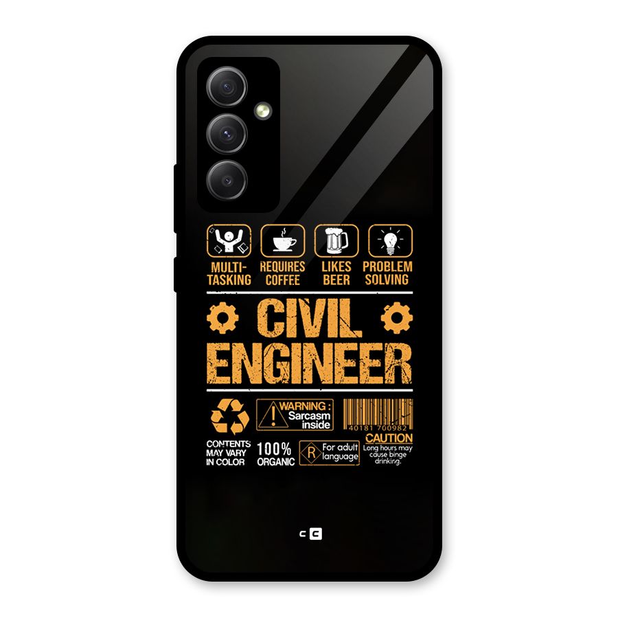 Civil Engineer Glass Back Case for Galaxy A34