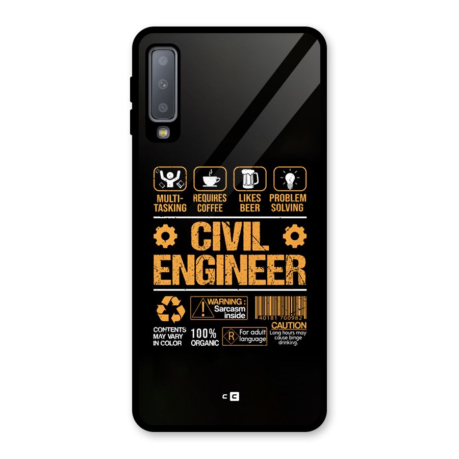 Civil Engineer Glass Back Case for Galaxy A7 (2018)