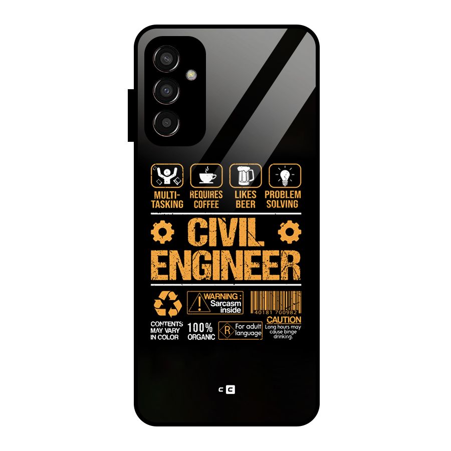 Civil Engineer Glass Back Case for Galaxy F13