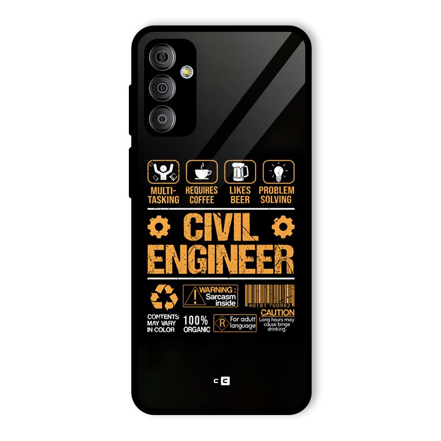 Civil Engineer Glass Back Case for Galaxy F23
