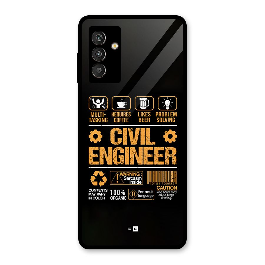 Civil Engineer Glass Back Case for Galaxy M13