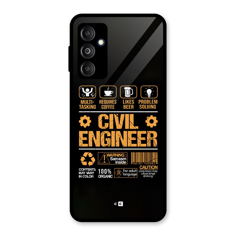 Civil Engineer Glass Back Case for Galaxy M14 5G