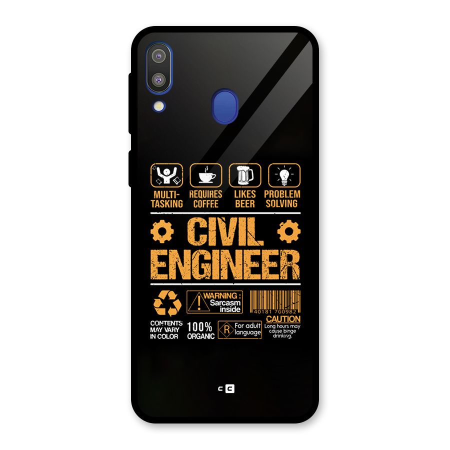 Civil Engineer Glass Back Case for Galaxy M20