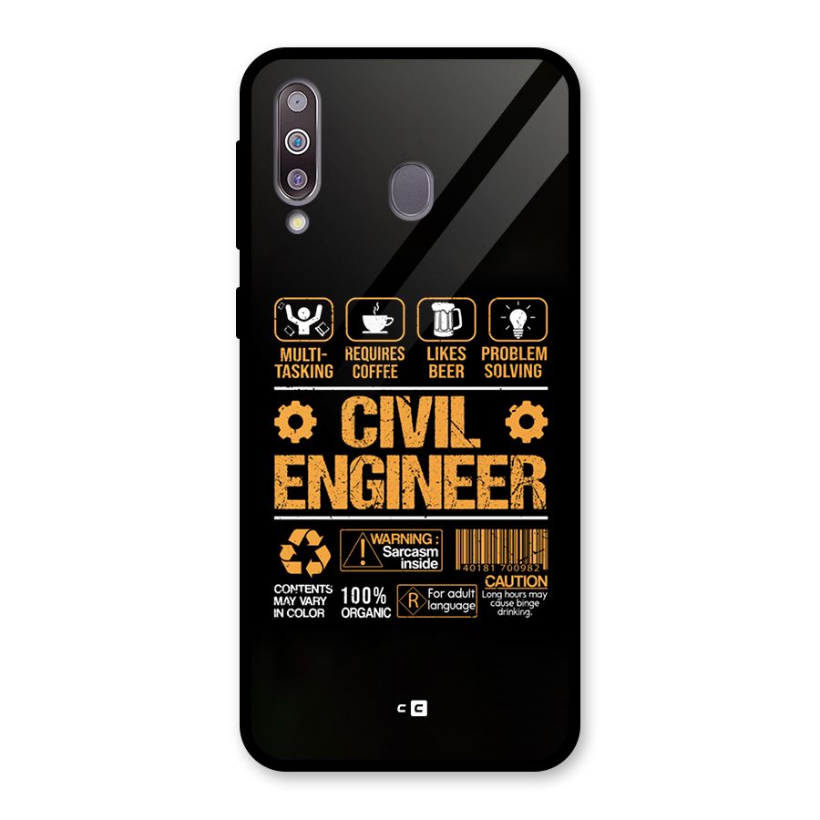 Civil Engineer Glass Back Case for Galaxy M30