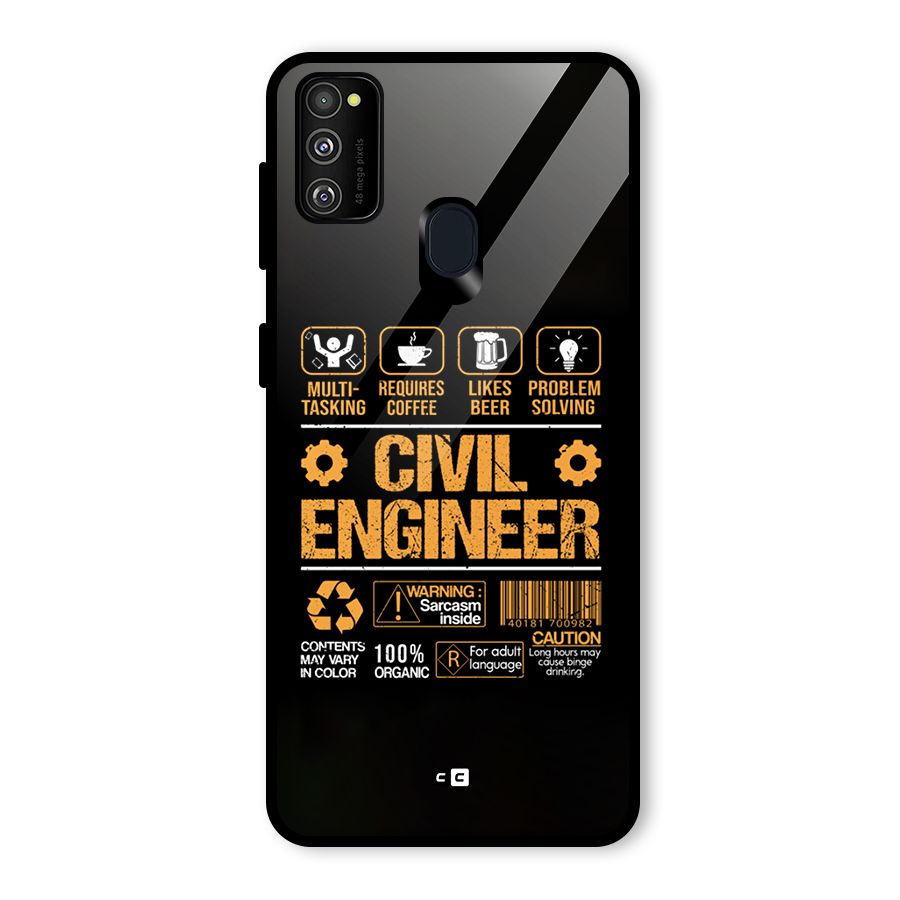 Civil Engineer Glass Back Case for Galaxy M30s