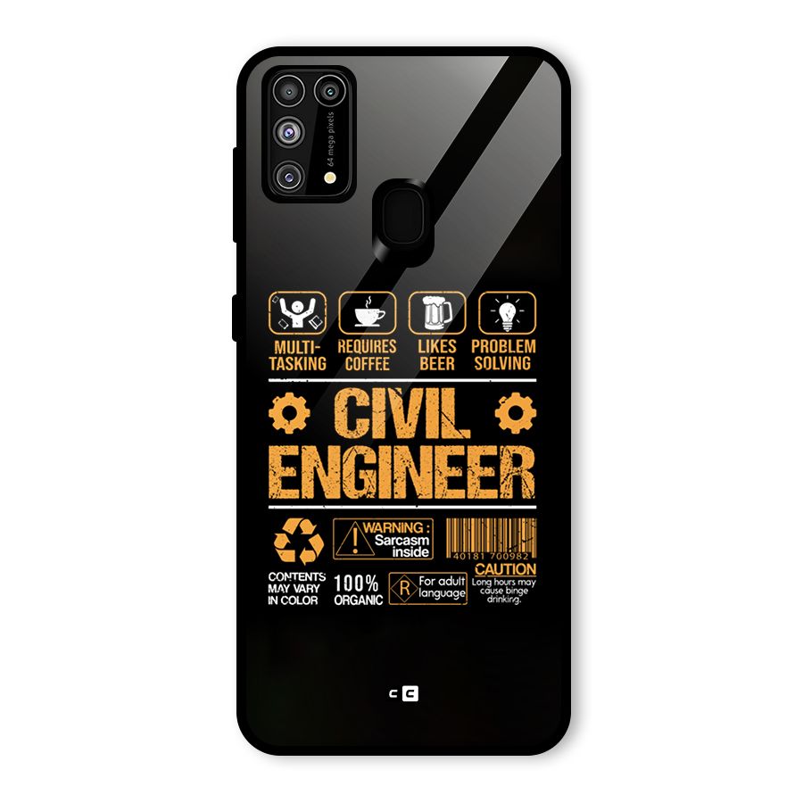 Civil Engineer Glass Back Case for Galaxy M31