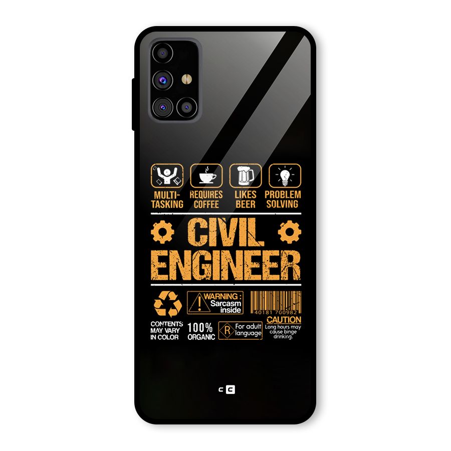 Civil Engineer Glass Back Case for Galaxy M31s