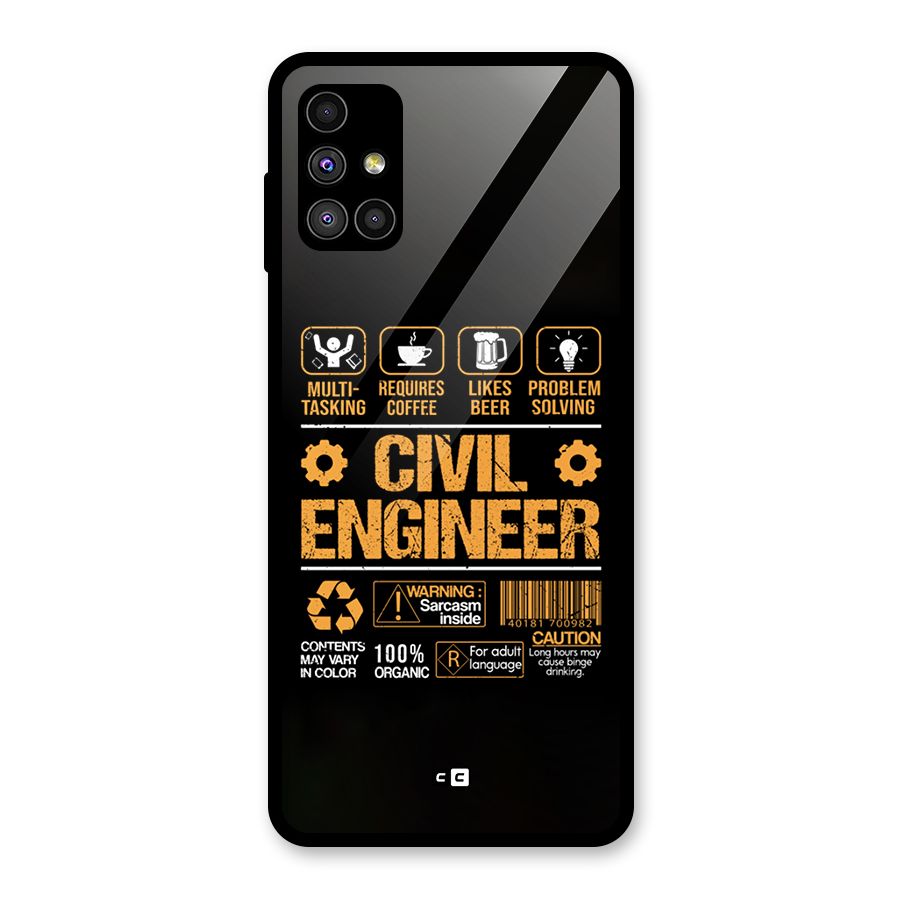 Civil Engineer Glass Back Case for Galaxy M51