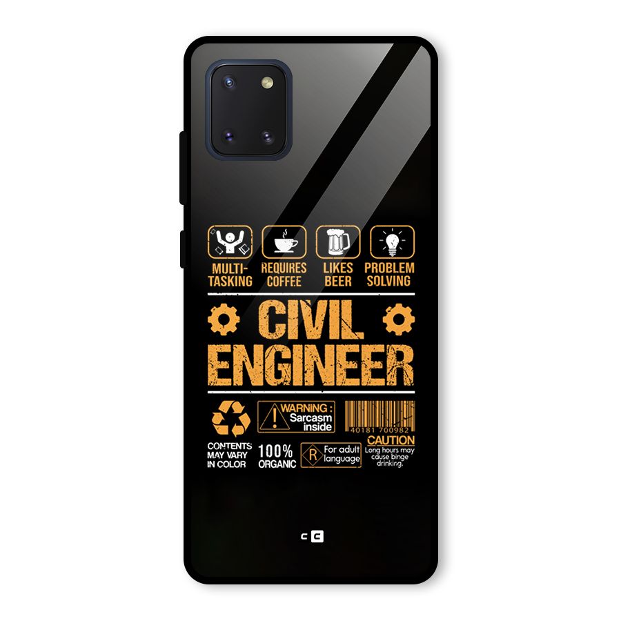 Civil Engineer Glass Back Case for Galaxy Note 10 Lite