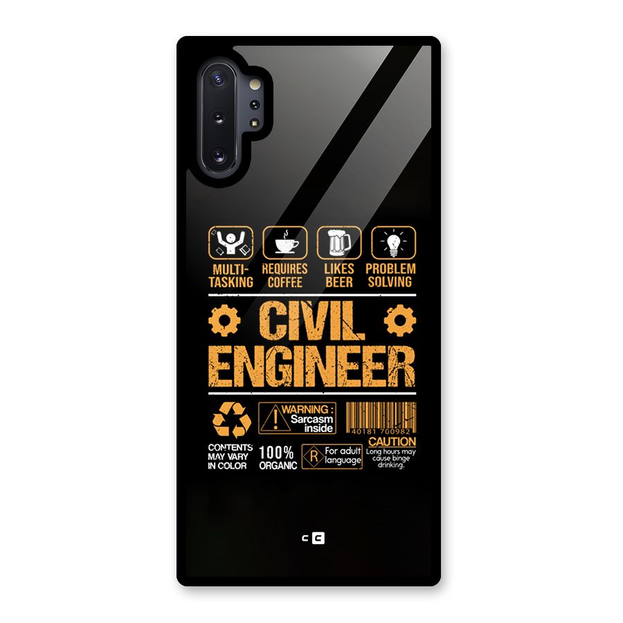 Civil Engineer Glass Back Case for Galaxy Note 10 Plus