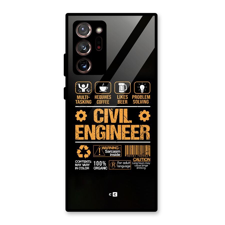 Civil Engineer Glass Back Case for Galaxy Note 20 Ultra 5G