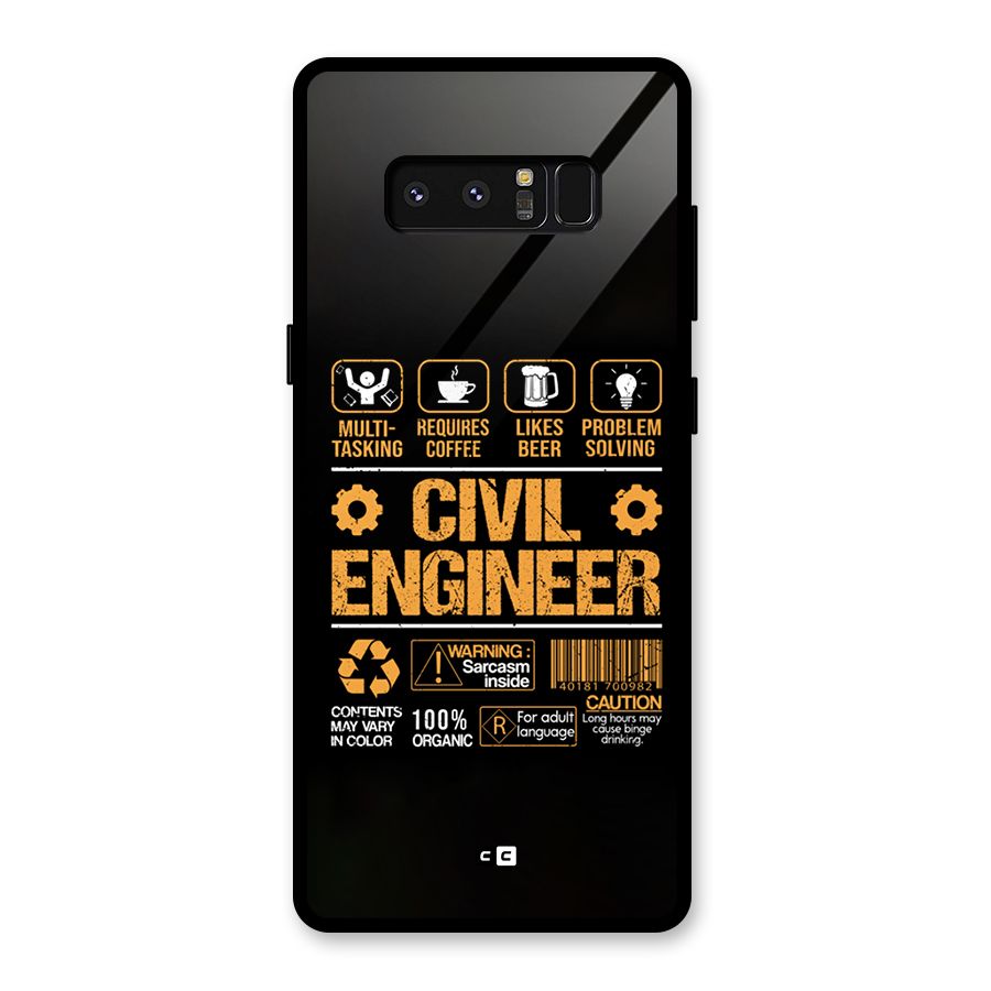 Civil Engineer Glass Back Case for Galaxy Note 8
