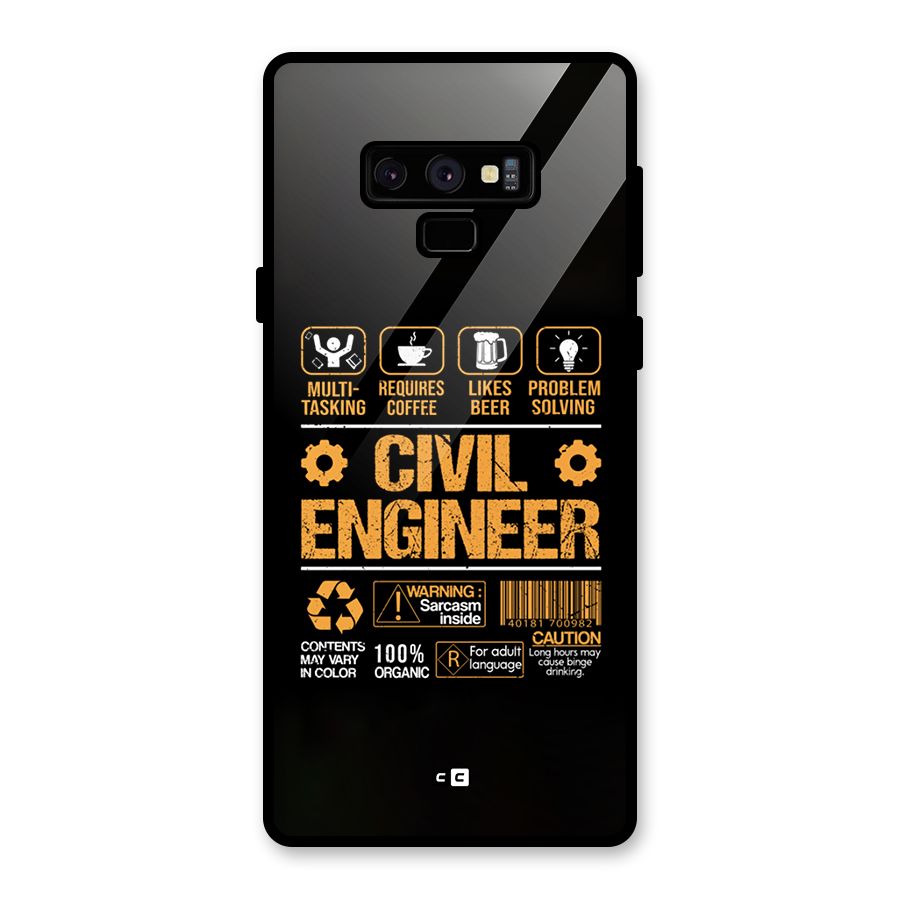 Civil Engineer Glass Back Case for Galaxy Note 9