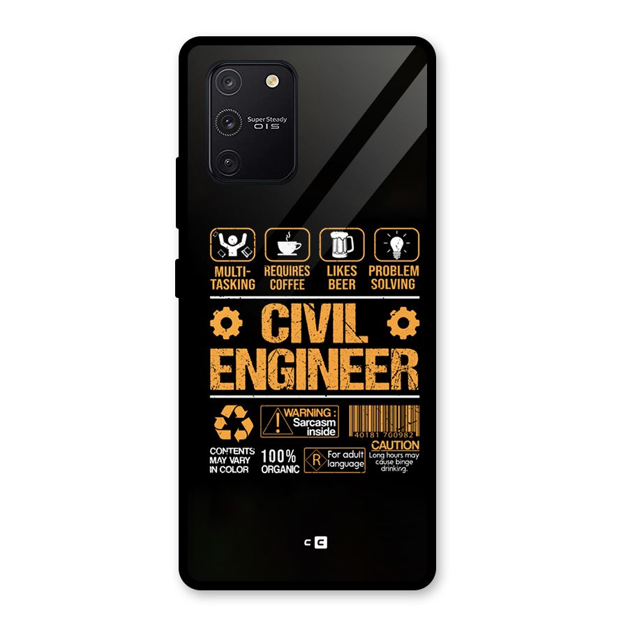 Civil Engineer Glass Back Case for Galaxy S10 Lite