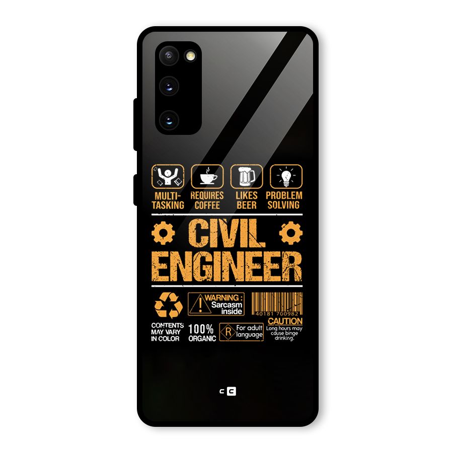 Civil Engineer Glass Back Case for Galaxy S20 FE