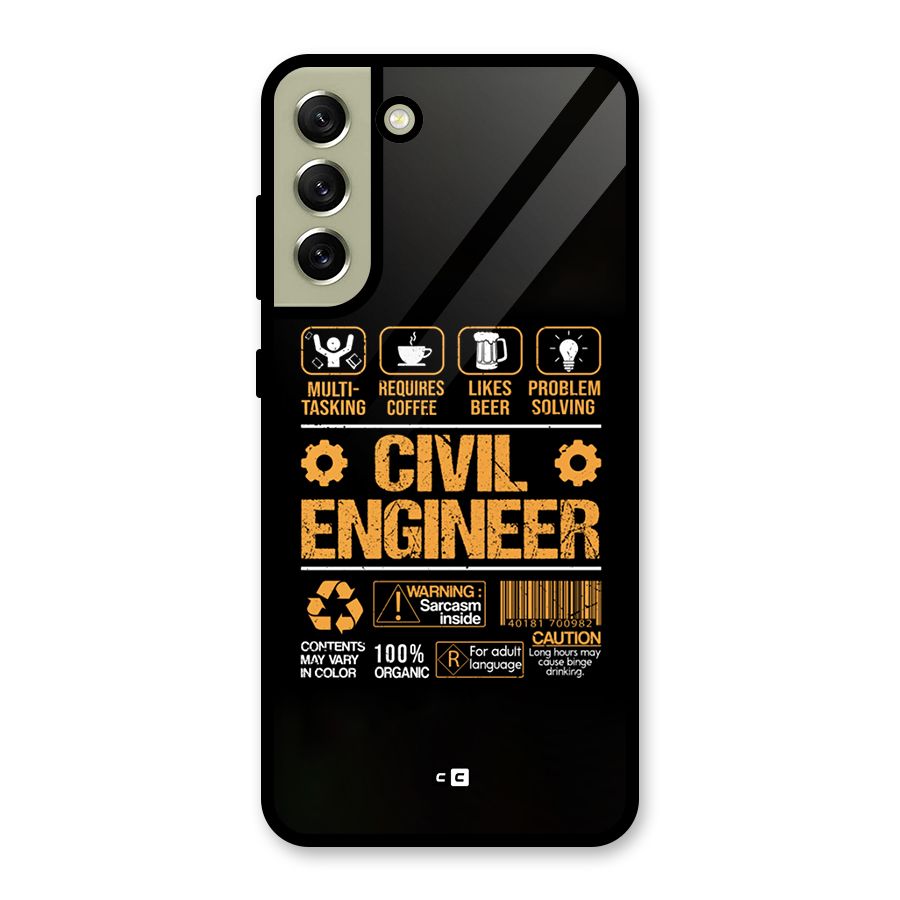 Civil Engineer Glass Back Case for Galaxy S21 FE 5G