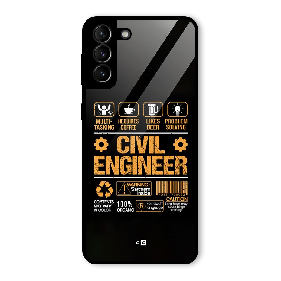 Civil Engineer Glass Back Case for Galaxy S21 Plus
