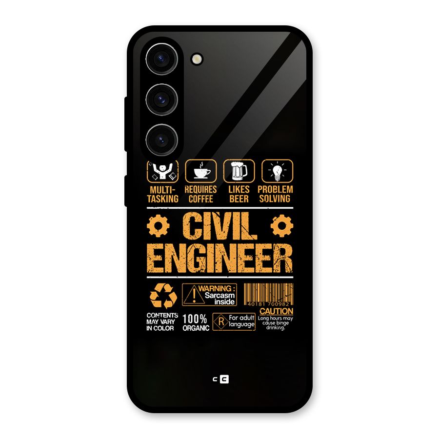 Civil Engineer Glass Back Case for Galaxy S23