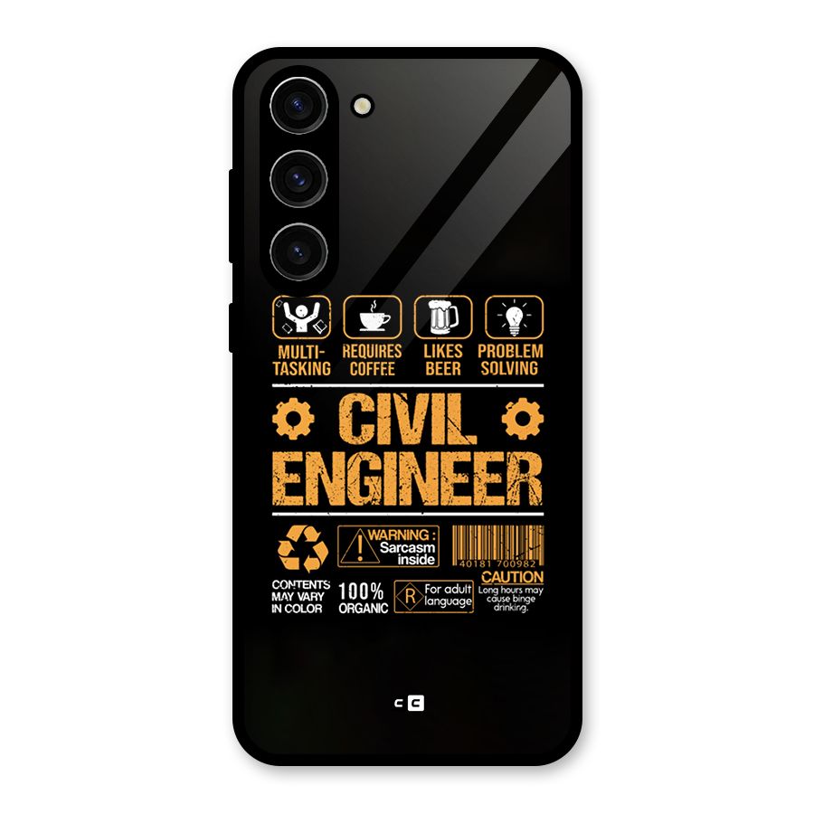 Civil Engineer Glass Back Case for Galaxy S23 Plus