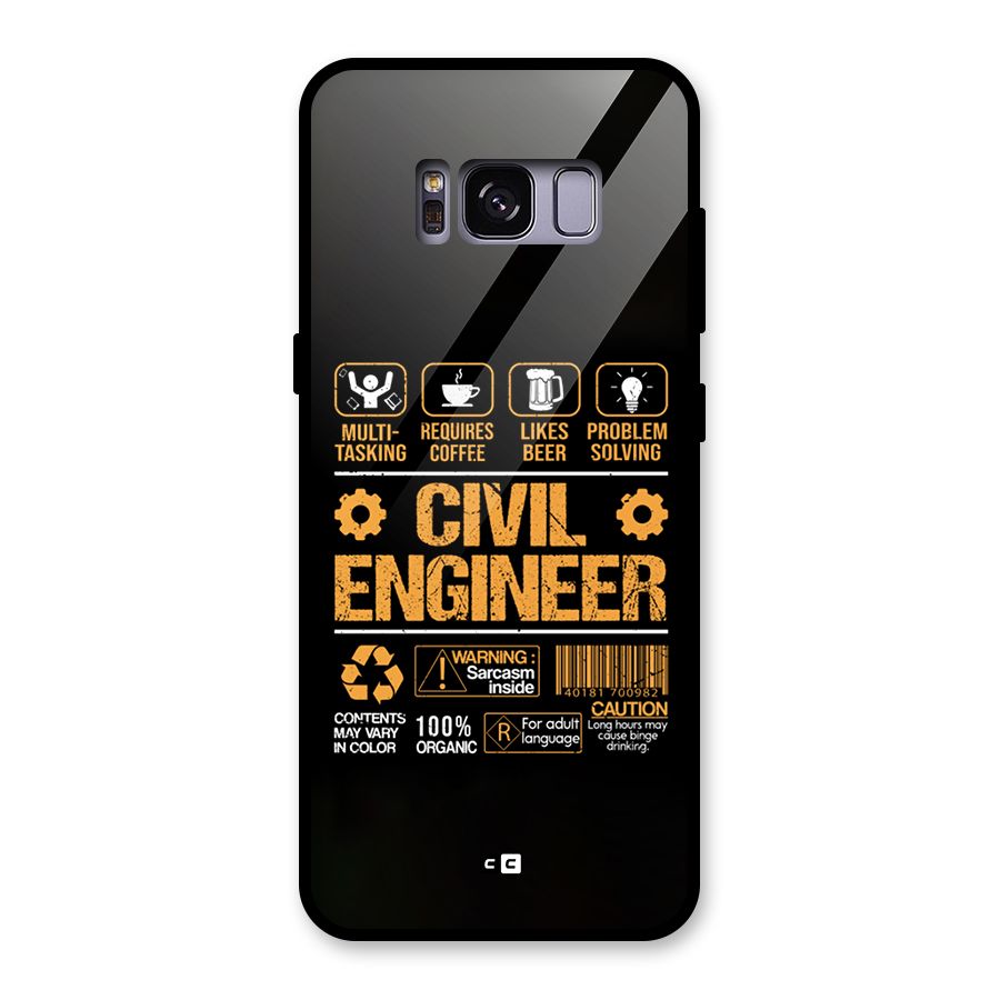 Civil Engineer Glass Back Case for Galaxy S8
