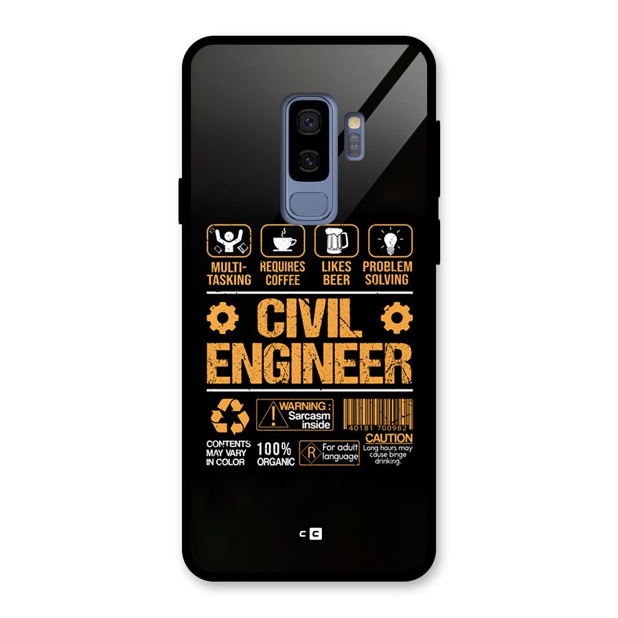Civil Engineer Glass Back Case for Galaxy S9 Plus