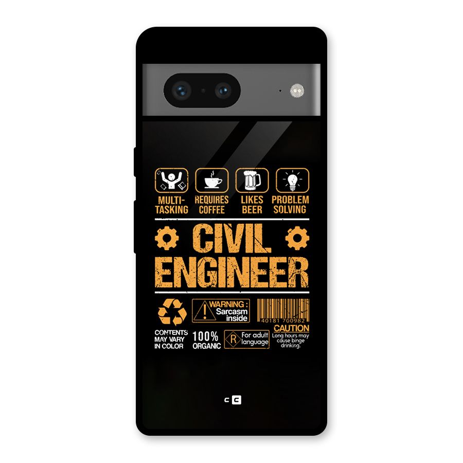 Civil Engineer Glass Back Case for Google Pixel 7
