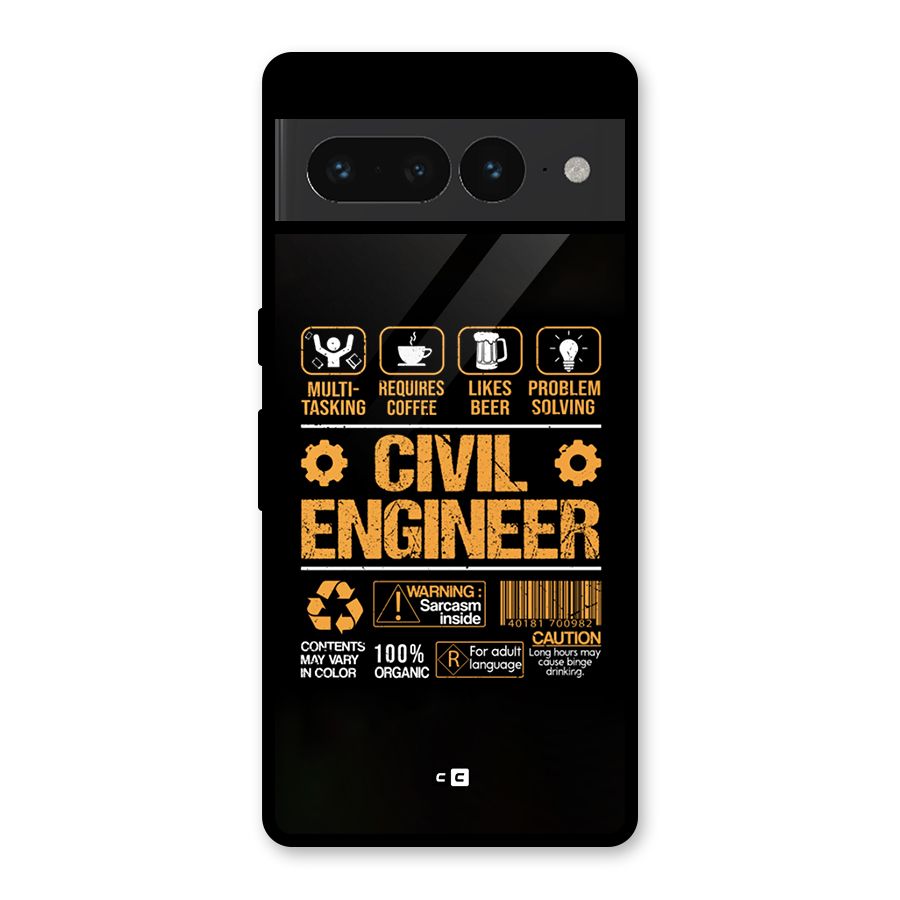 Civil Engineer Glass Back Case for Google Pixel 7 Pro