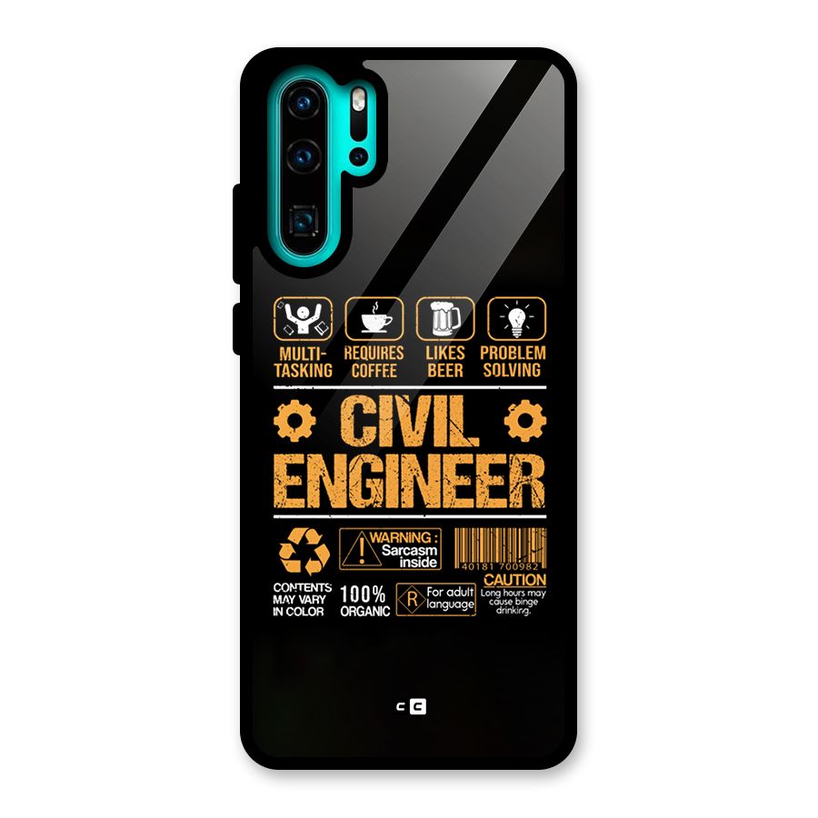Civil Engineer Glass Back Case for Huawei P30 Pro