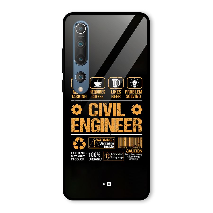 Civil Engineer Glass Back Case for Mi 10
