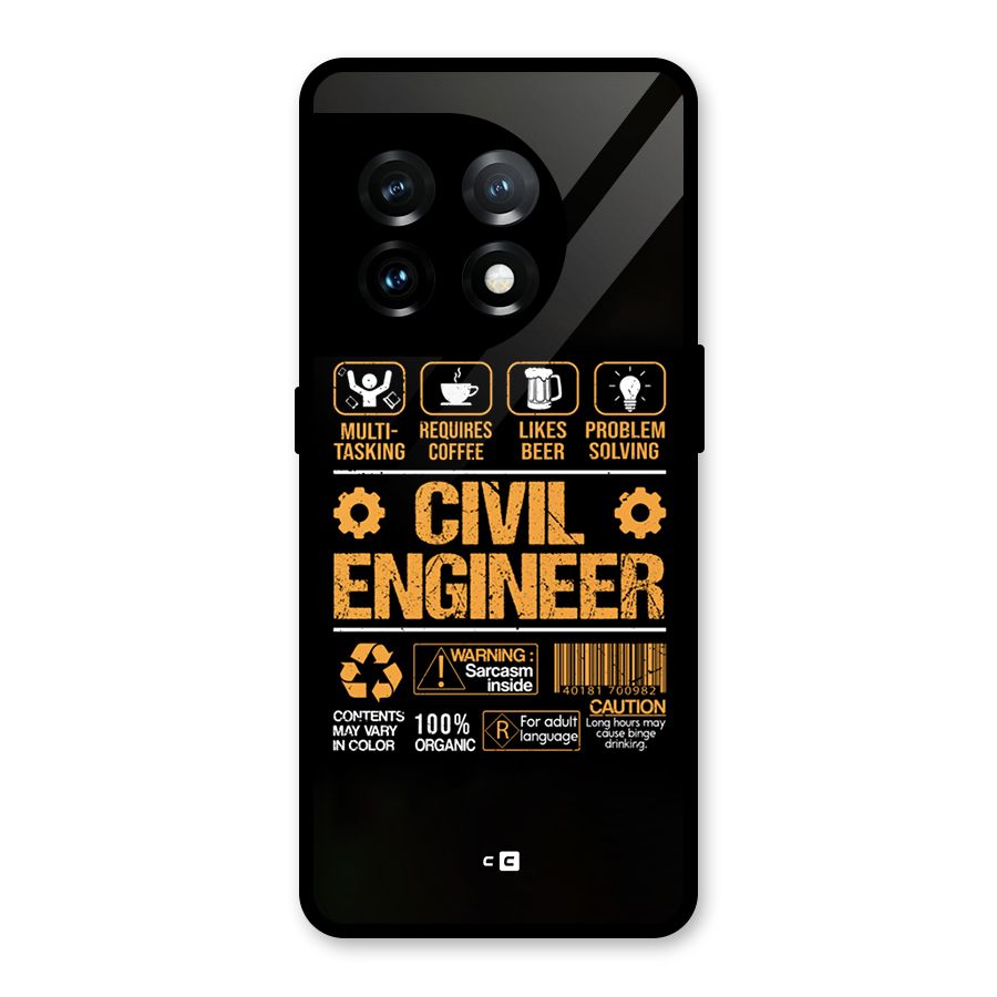 Civil Engineer Glass Back Case for OnePlus 11