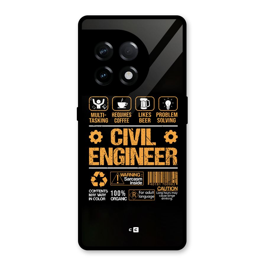 Civil Engineer Glass Back Case for OnePlus 11R