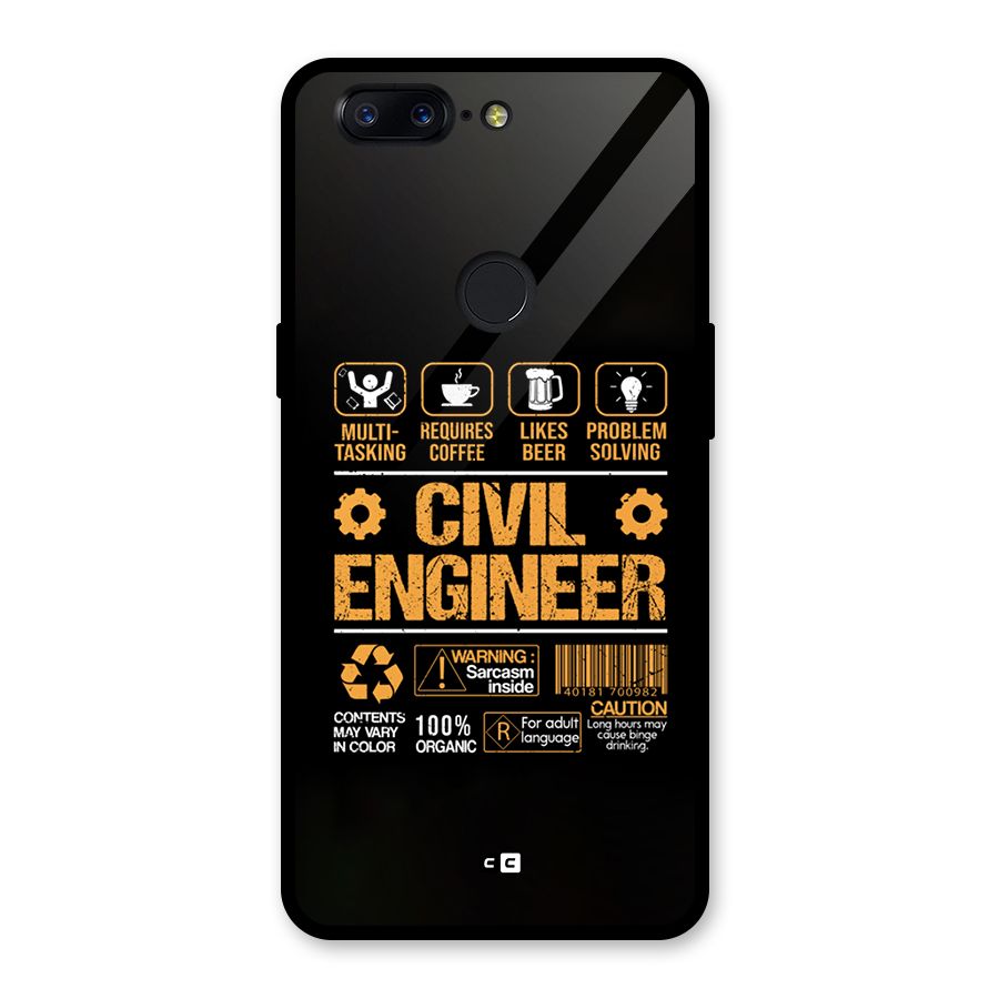 Civil Engineer Glass Back Case for OnePlus 5T