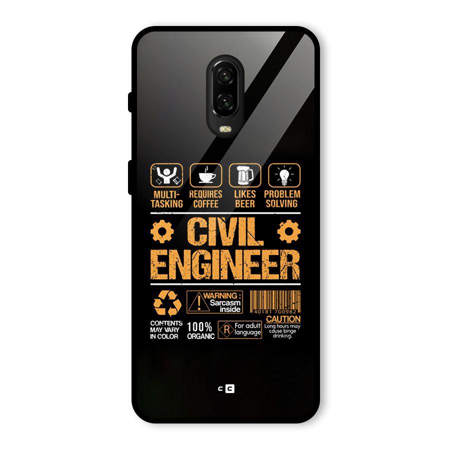 Civil Engineer Glass Back Case for OnePlus 6T