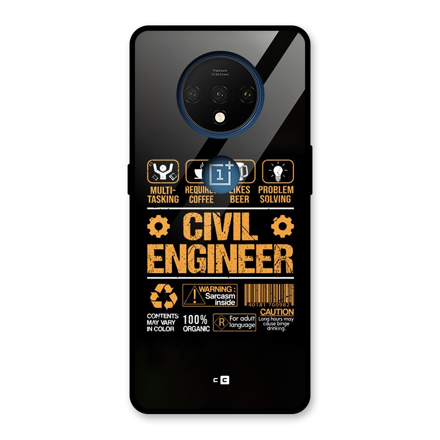 Civil Engineer Glass Back Case for OnePlus 7T