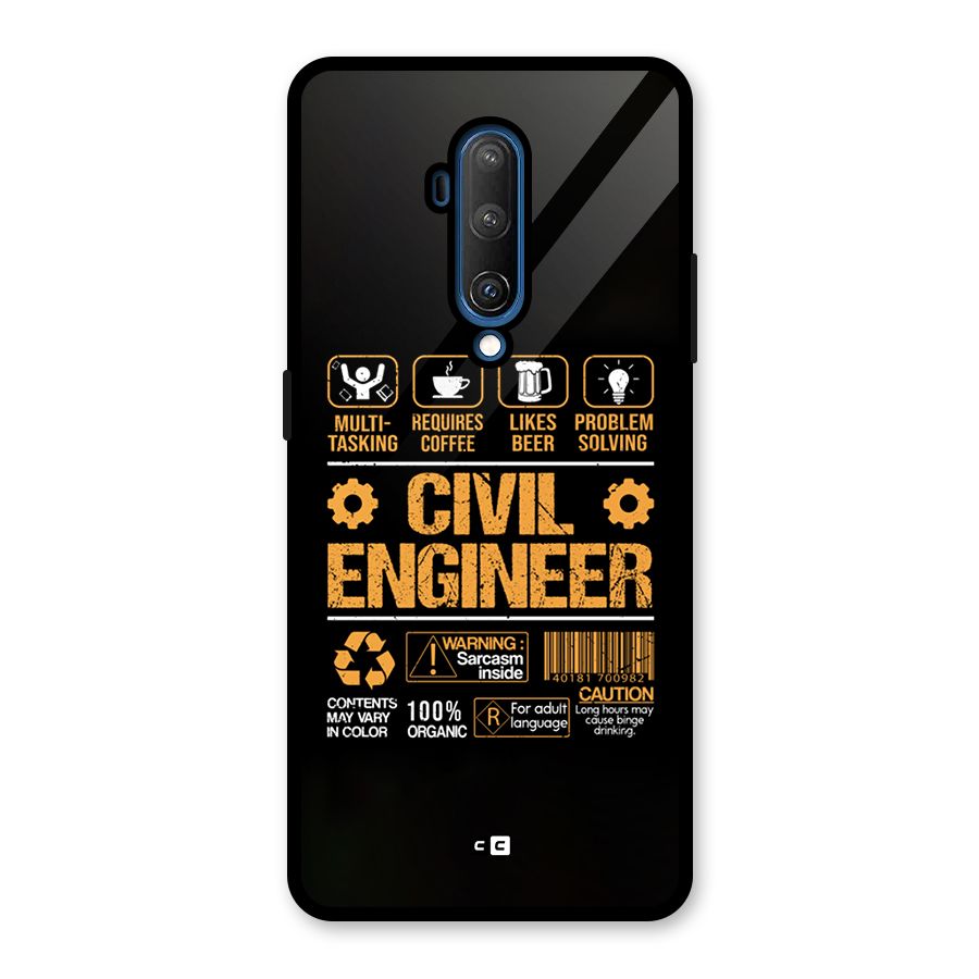 Civil Engineer Glass Back Case for OnePlus 7T Pro