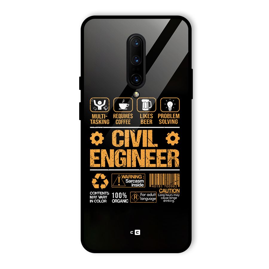Civil Engineer Glass Back Case for OnePlus 7 Pro
