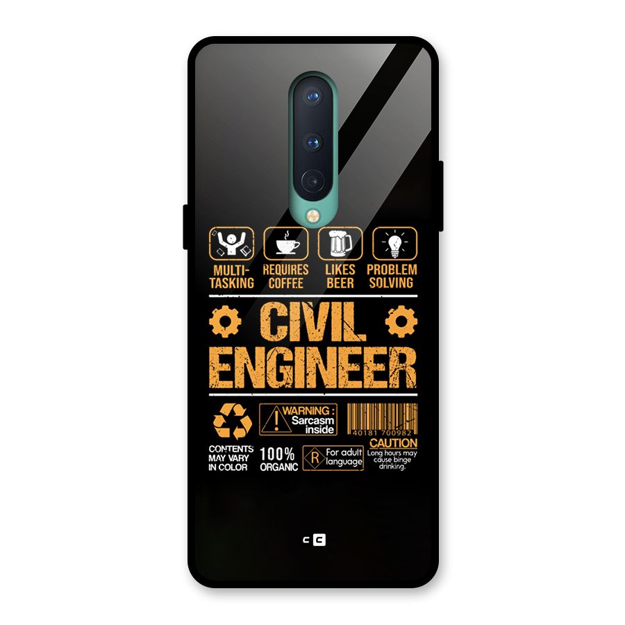 Civil Engineer Glass Back Case for OnePlus 8