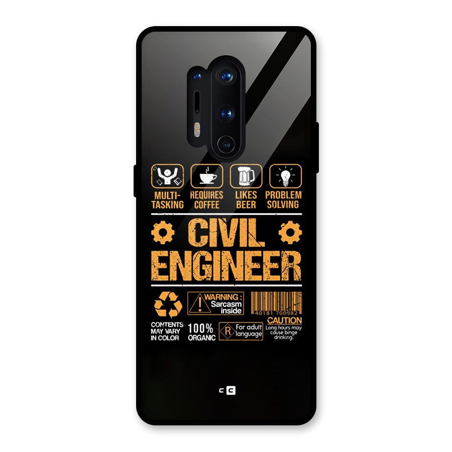 Civil Engineer Glass Back Case for OnePlus 8 Pro